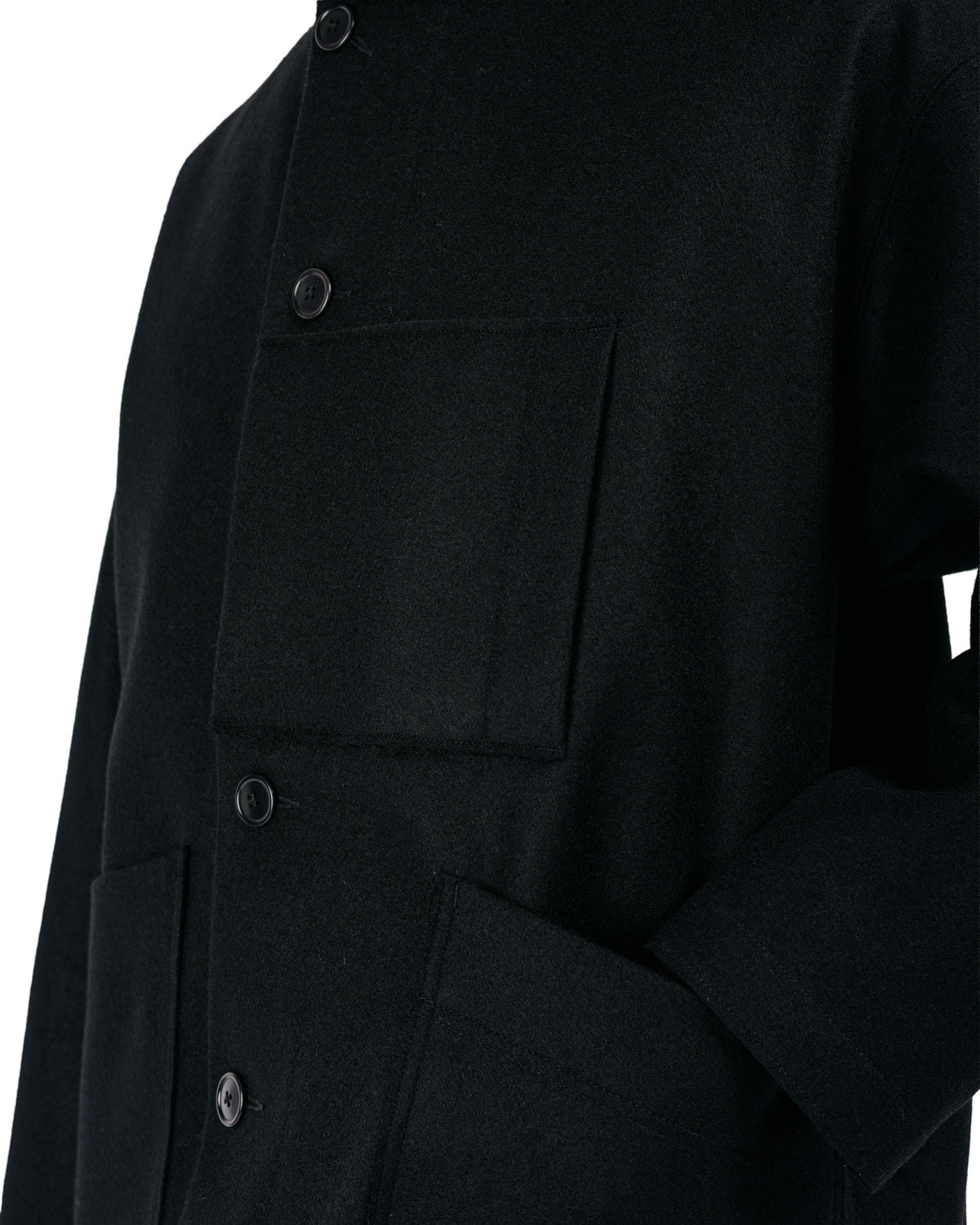 Arpenteur Lost & Found Kabig Wool Melton Black
