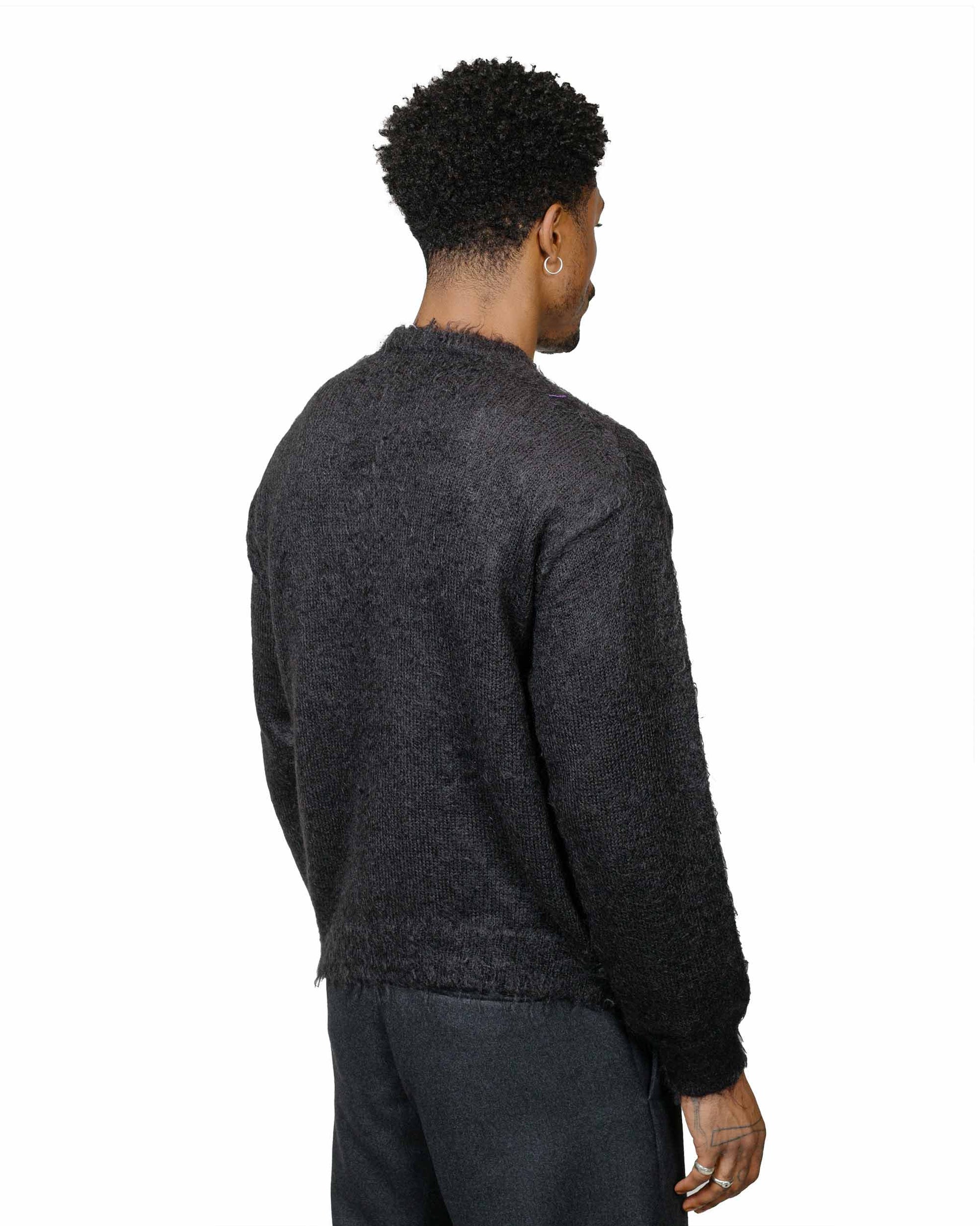 lost & found Auralee Auralee Brushed Super Kid Mohair Knit Cardigan Ink Black