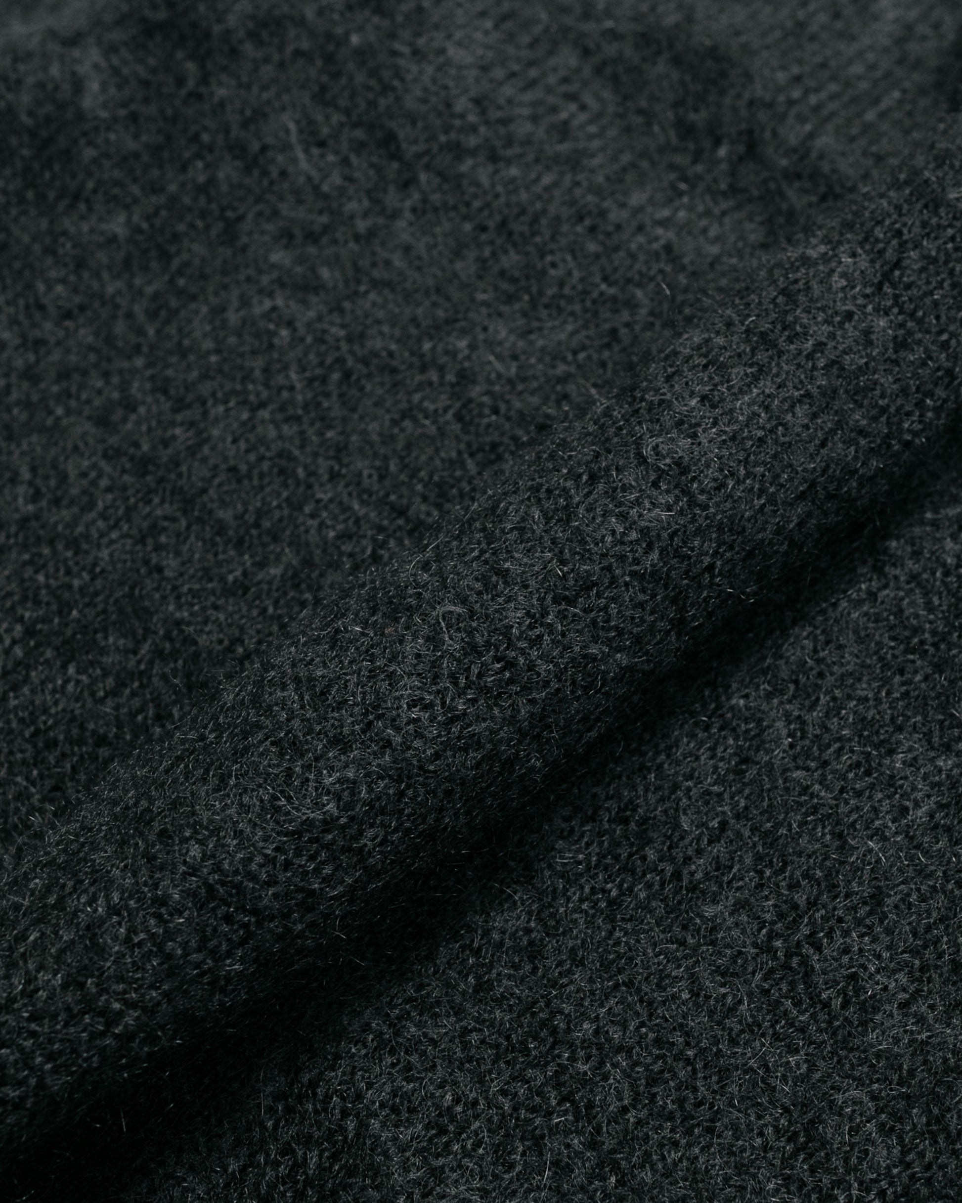 Auralee Brushed Super Kid Mohair Knit Polo Ink Black fabric