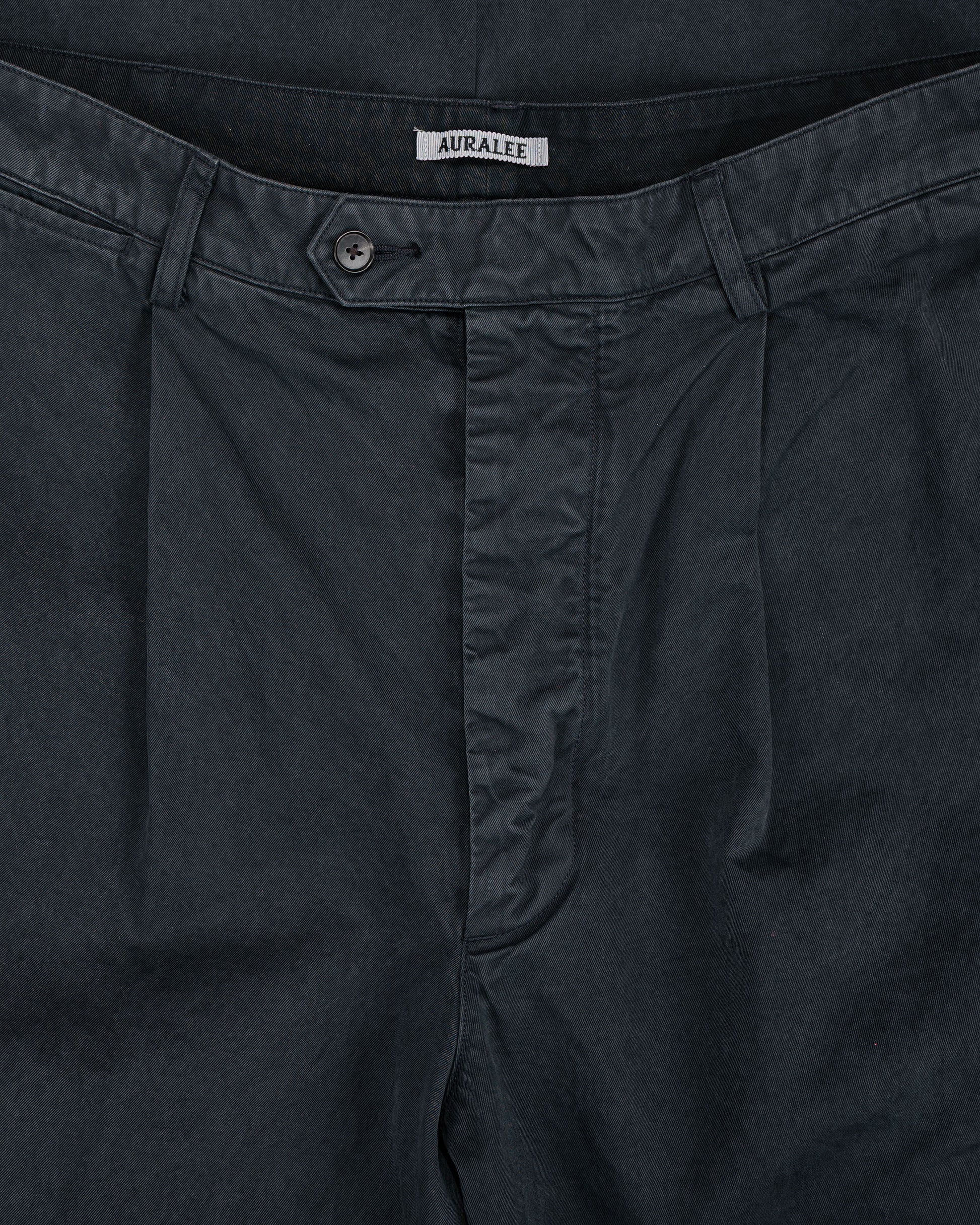 lost & found Auralee Auralee Garment Dyed Finx Light Chino One-Tuck Wide Pants Black
