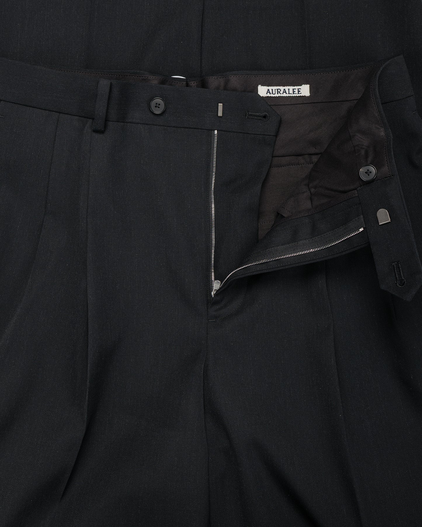 lost & found Auralee Auralee Light Wool Max Gabardine Two-Tuck Slacks Top Black