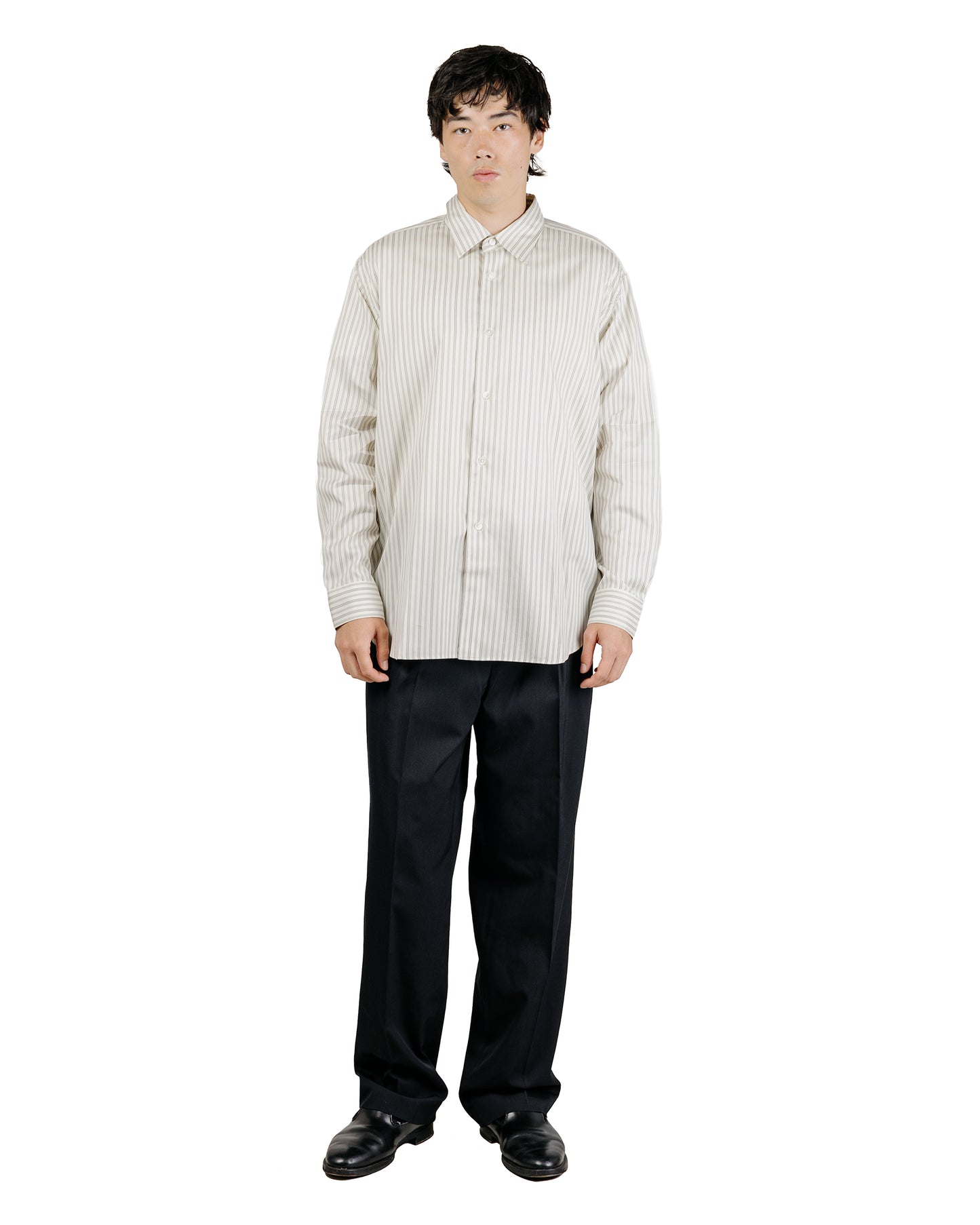 lost & found Auralee Auralee Light Wool Max Gabardine Two-Tuck Slacks Top Black