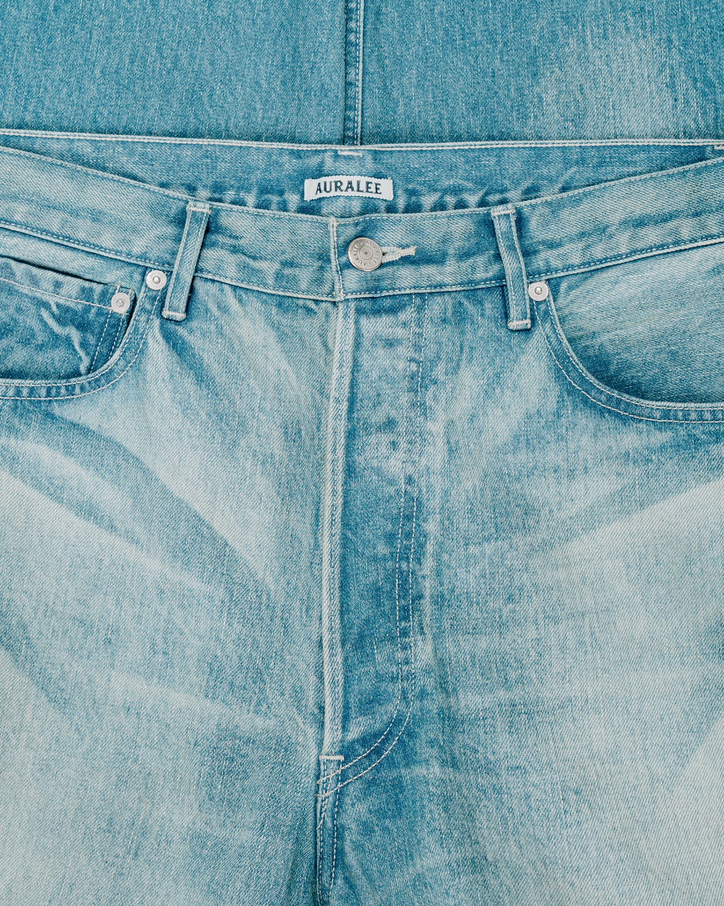 lost & found Auralee Auralee Selvedge Faded Heavy Denim Wide Pants Faded Indigo