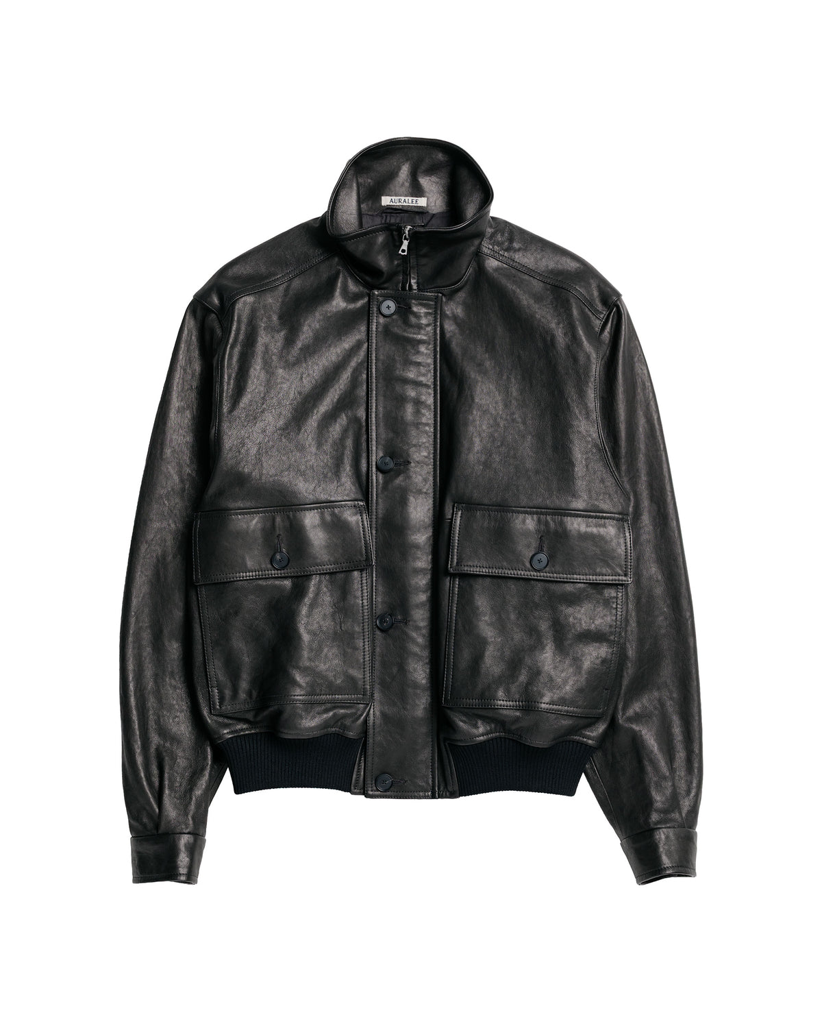 Auralee Textured Lamb Leather Blouson Black