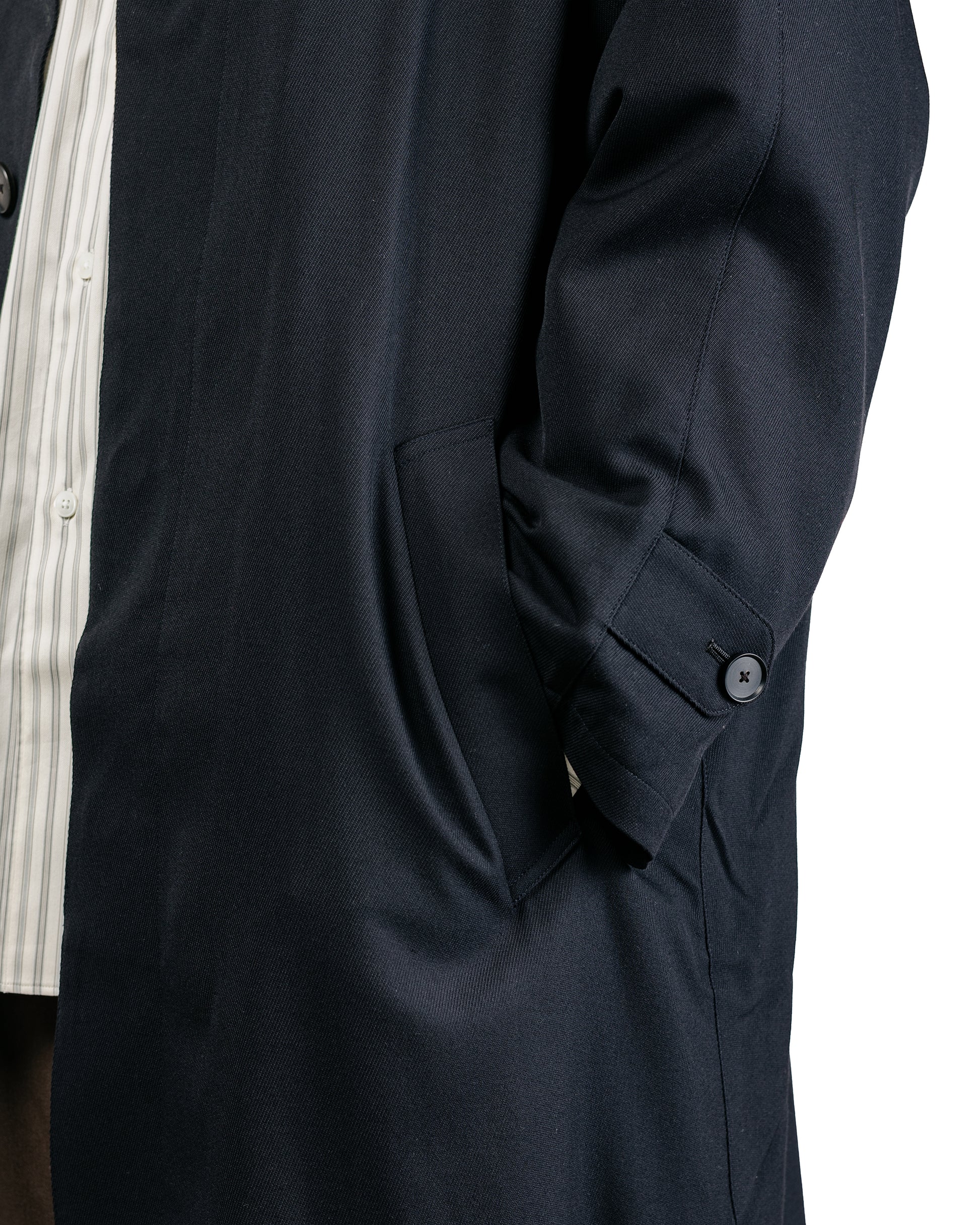 Auralee Ultra Fine Wool Twill Wool-Lined Coat Dark NavyMix Green