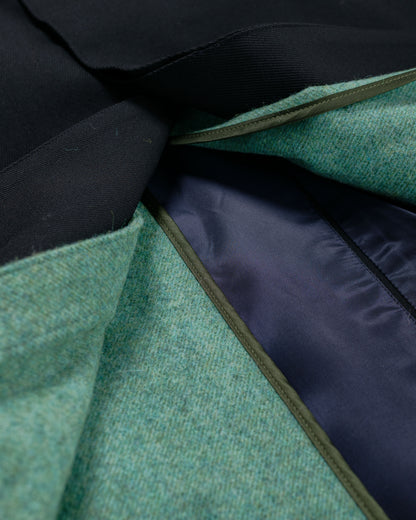 Auralee Ultra Fine Wool Twill Wool-Lined Coat Dark NavyMix Green