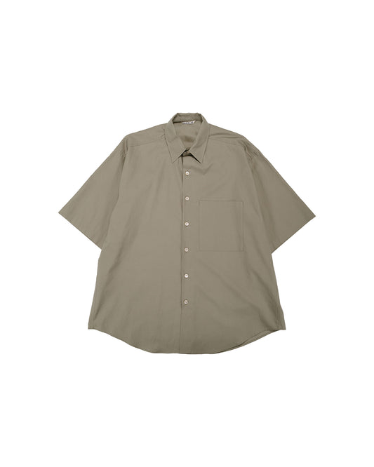 lost & found Auralee Auralee Washed Finx Twill Big Half Sleeved Shirt Olive