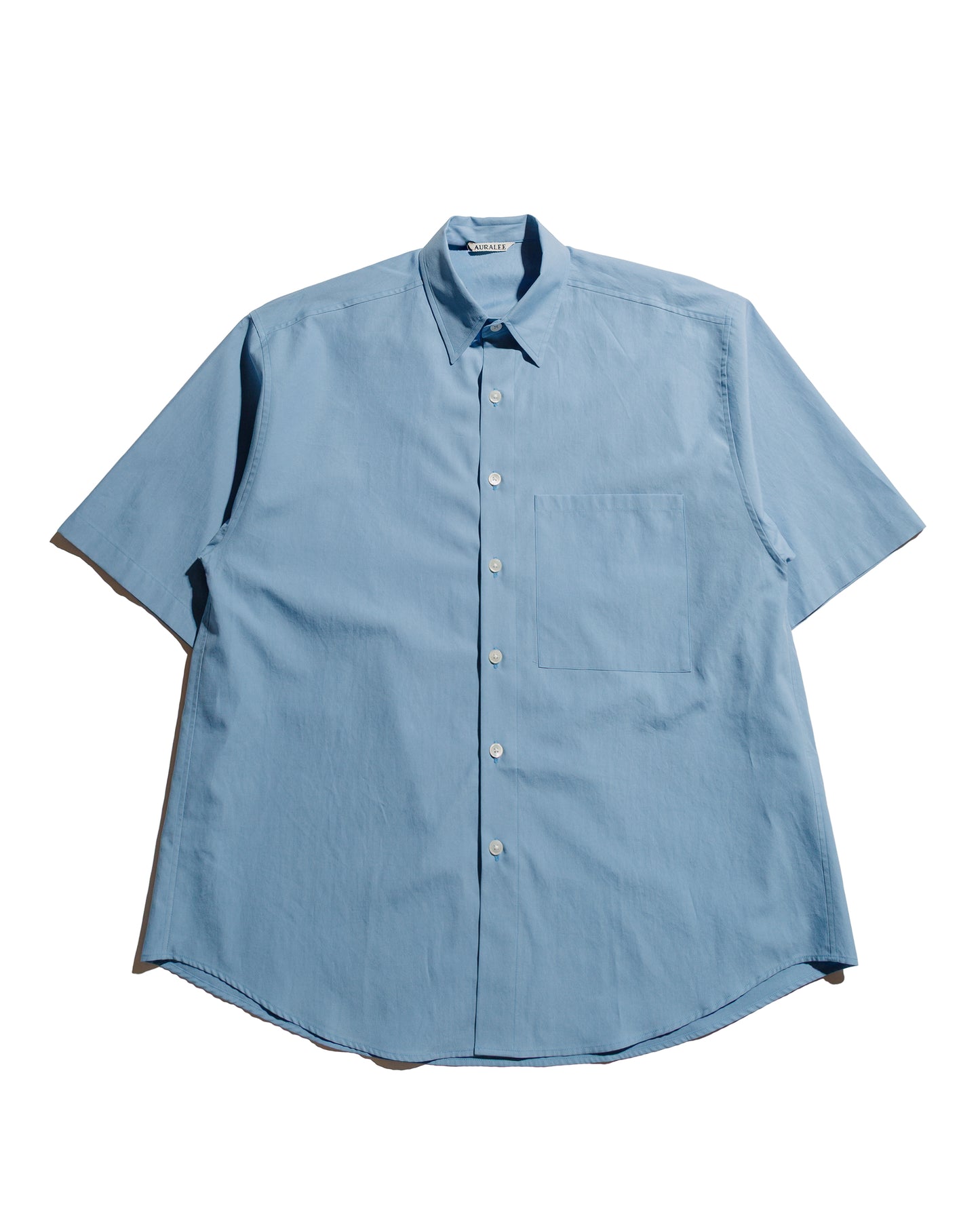lost & found Auralee Auralee Washed Finx Twill Big Half Sleeved Shirt Sax Blue