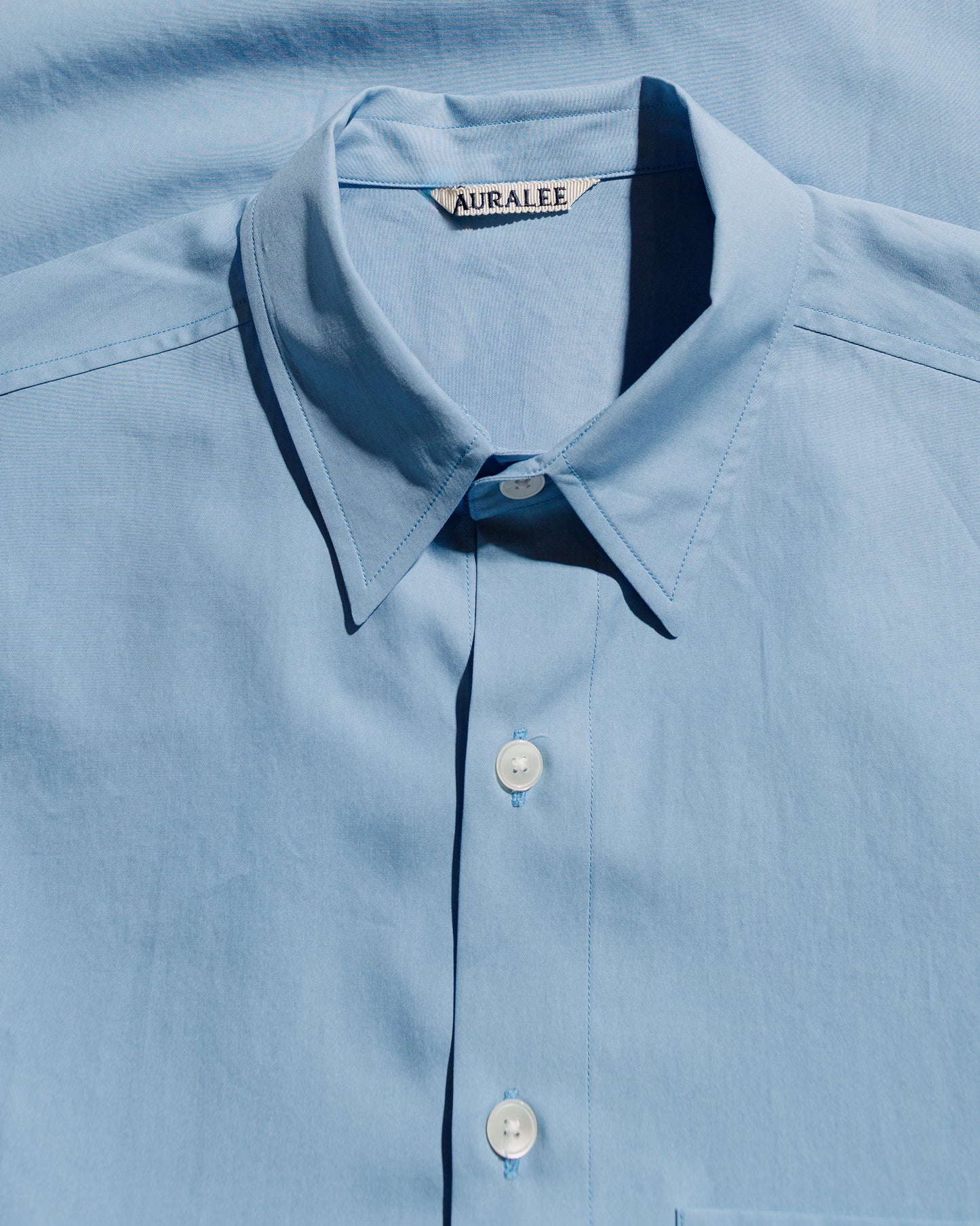 lost & found Auralee Auralee Washed Finx Twill Big Half Sleeved Shirt Sax Blue
