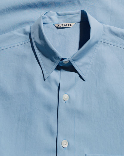 lost & found Auralee Auralee Washed Finx Twill Big Half Sleeved Shirt Sax Blue