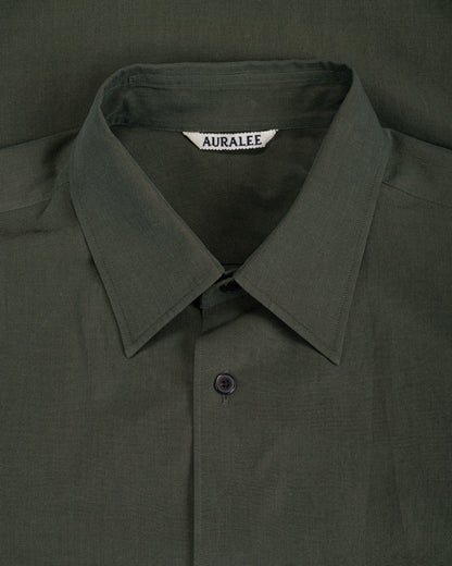 lost & found Auralee Auralee Washed Finx Weather Chambray Shirt Dark Olive