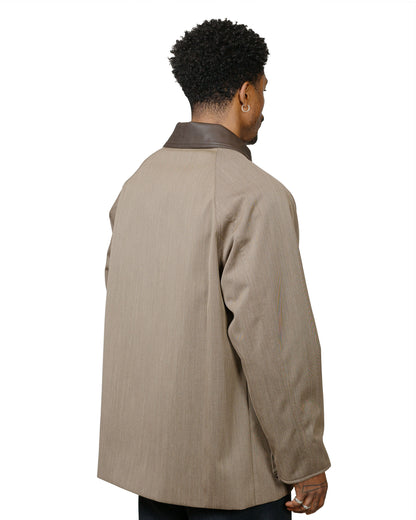 lost & found Auralee Auralee Wool Cavalry Twill Laminate Hunting Blouson Olive Brown
