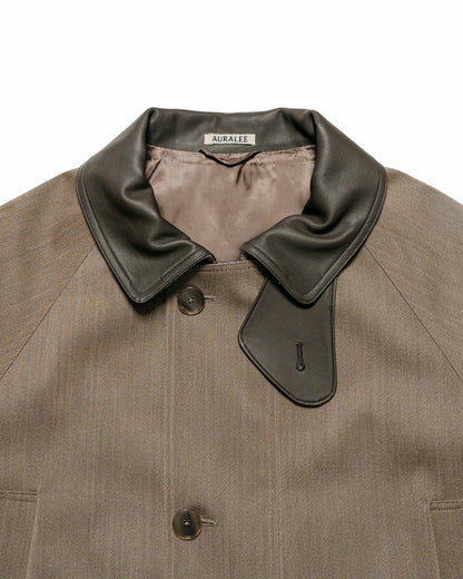 lost & found Auralee Auralee Wool Cavalry Twill Laminate Hunting Blouson Olive Brown