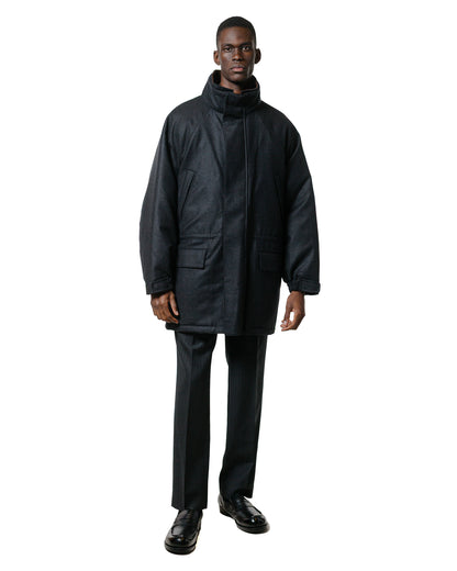 lost & found Auralee Auralee Wool Fulling Flannel Padded Over Blouson Top Charcoal