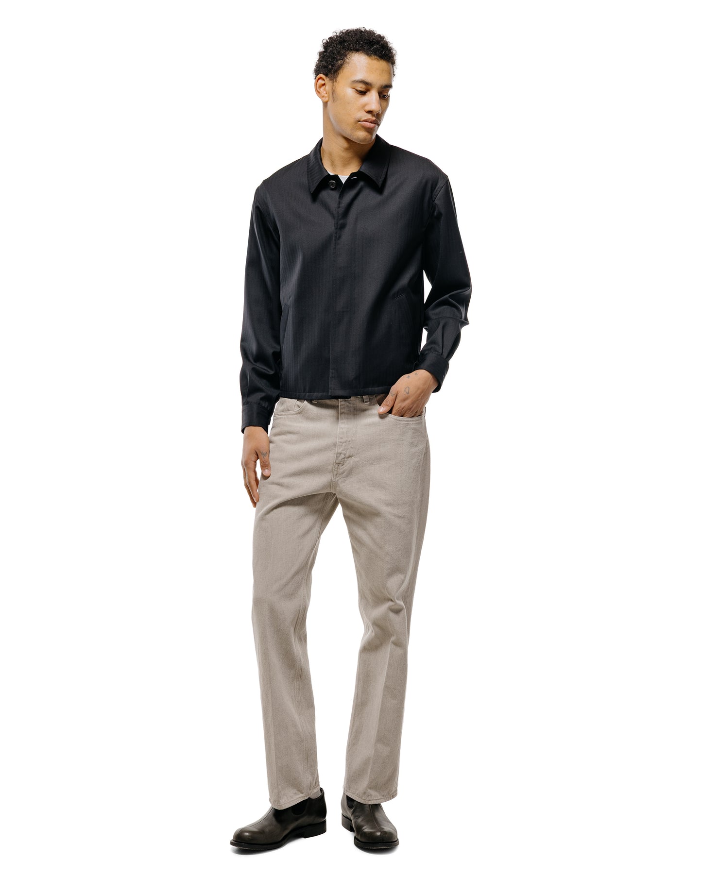 lost & found Auralee Auralee Wool Herringbone Blouson Black