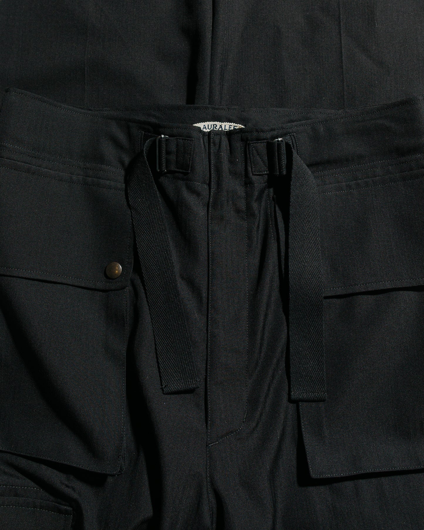 lost & found Auralee Auralee Wool Herringbone Cargo Pants Black