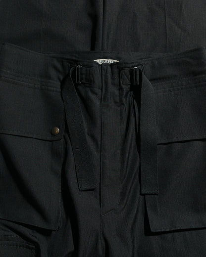 lost & found Auralee Auralee Wool Herringbone Cargo Pants Black