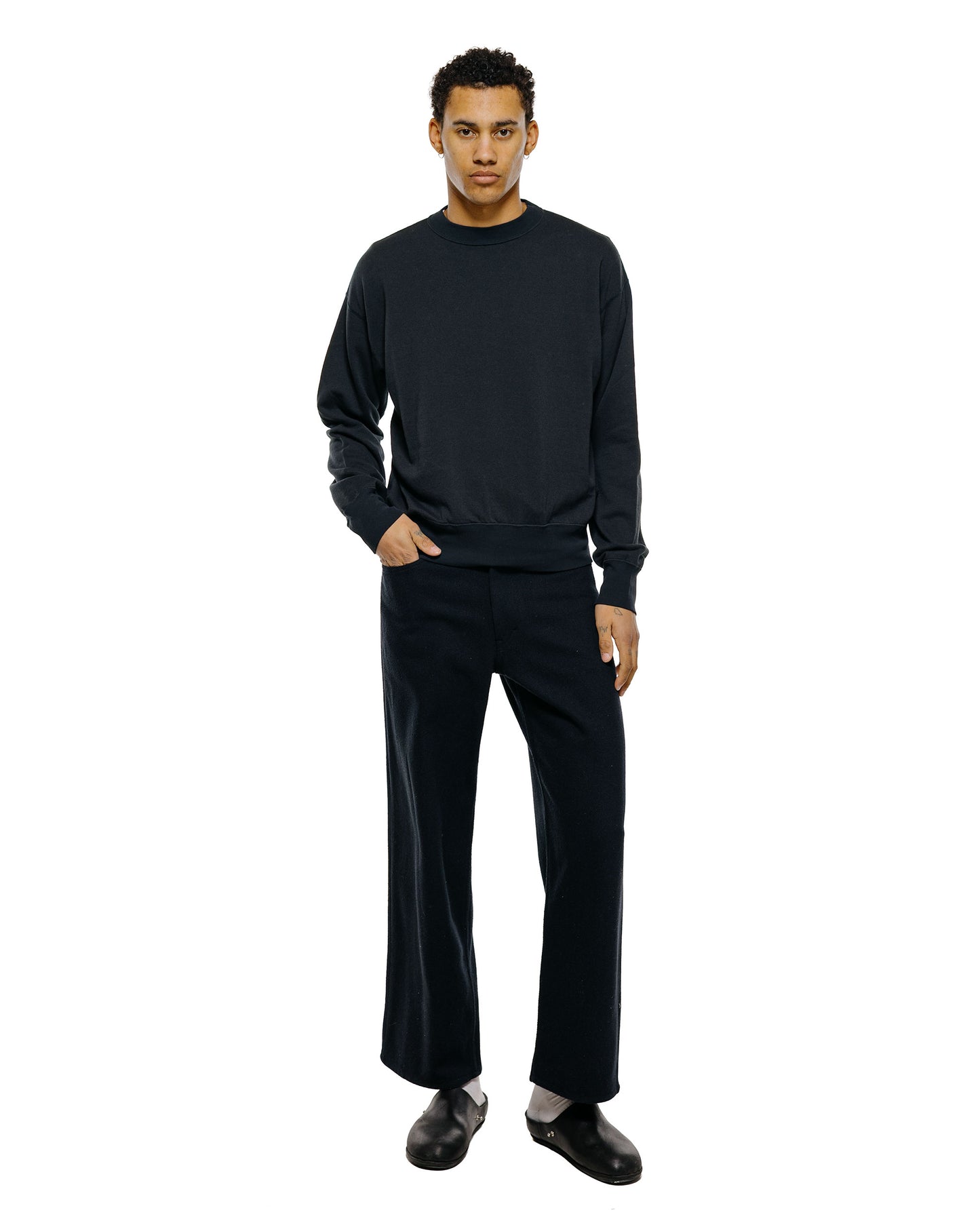lost & found Auralee Auralee High Twist Light Sweat P/O Ink Black
