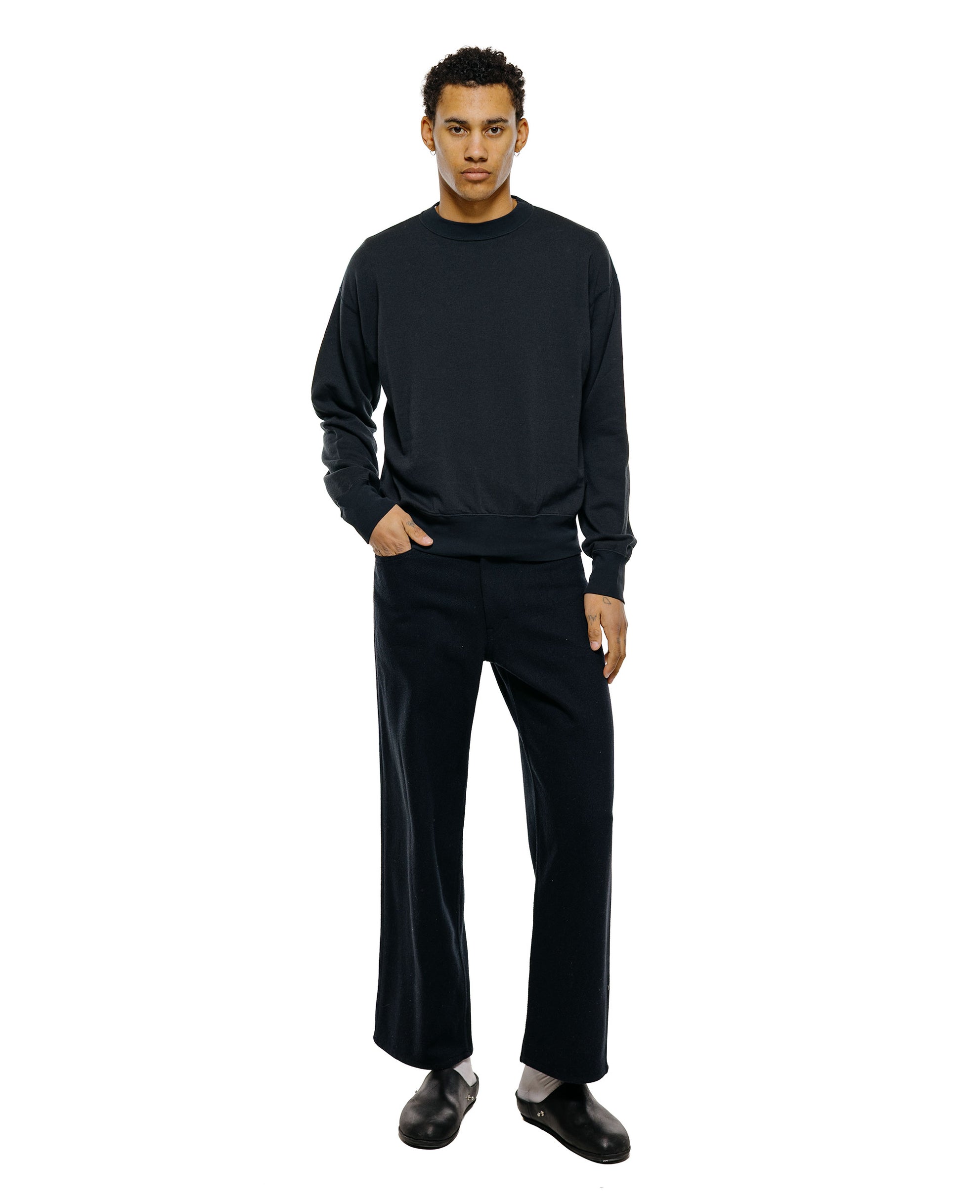 lost & found Auralee Auralee High Twist Light Sweat P/O Ink Black