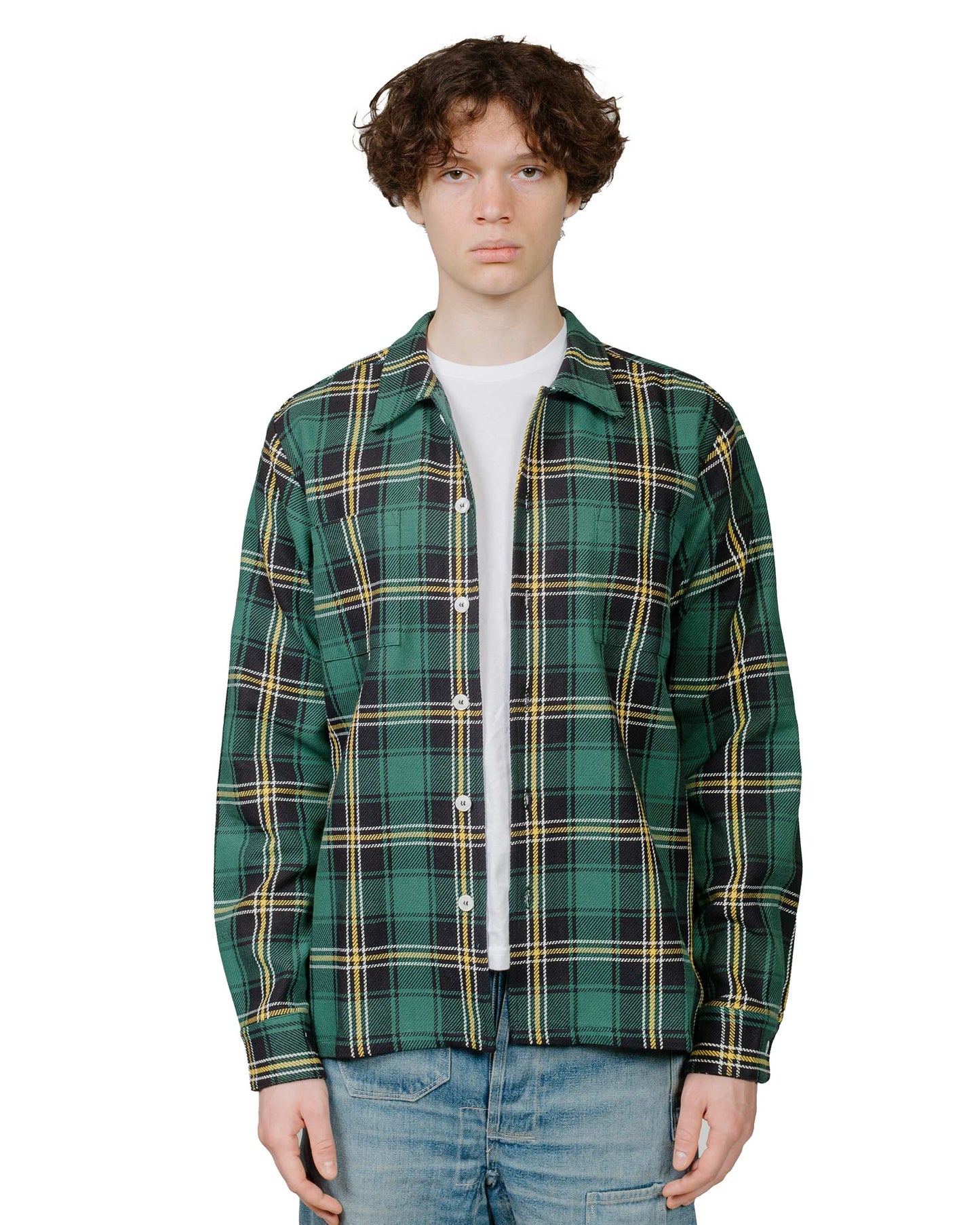 lost & found Bather Bather Algae Plaid Flannel Shirt