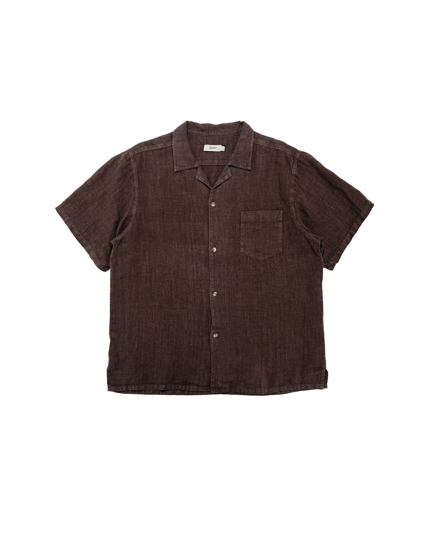 Bather Espresso Linen Camp Shirt