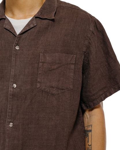 Bather Espresso Linen Camp Shirt