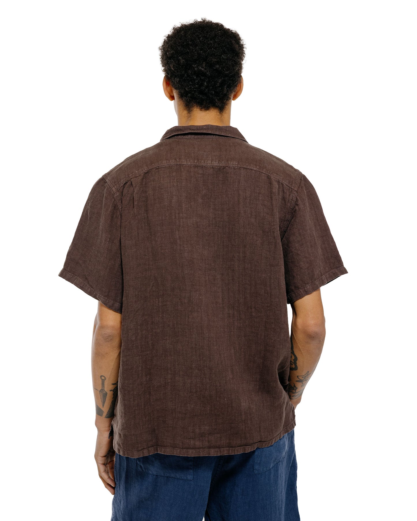 Bather Espresso Linen Camp Shirt