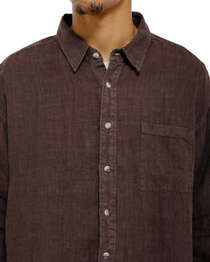 lost & found Bather Bather Espresso Linen Leisure Shirt