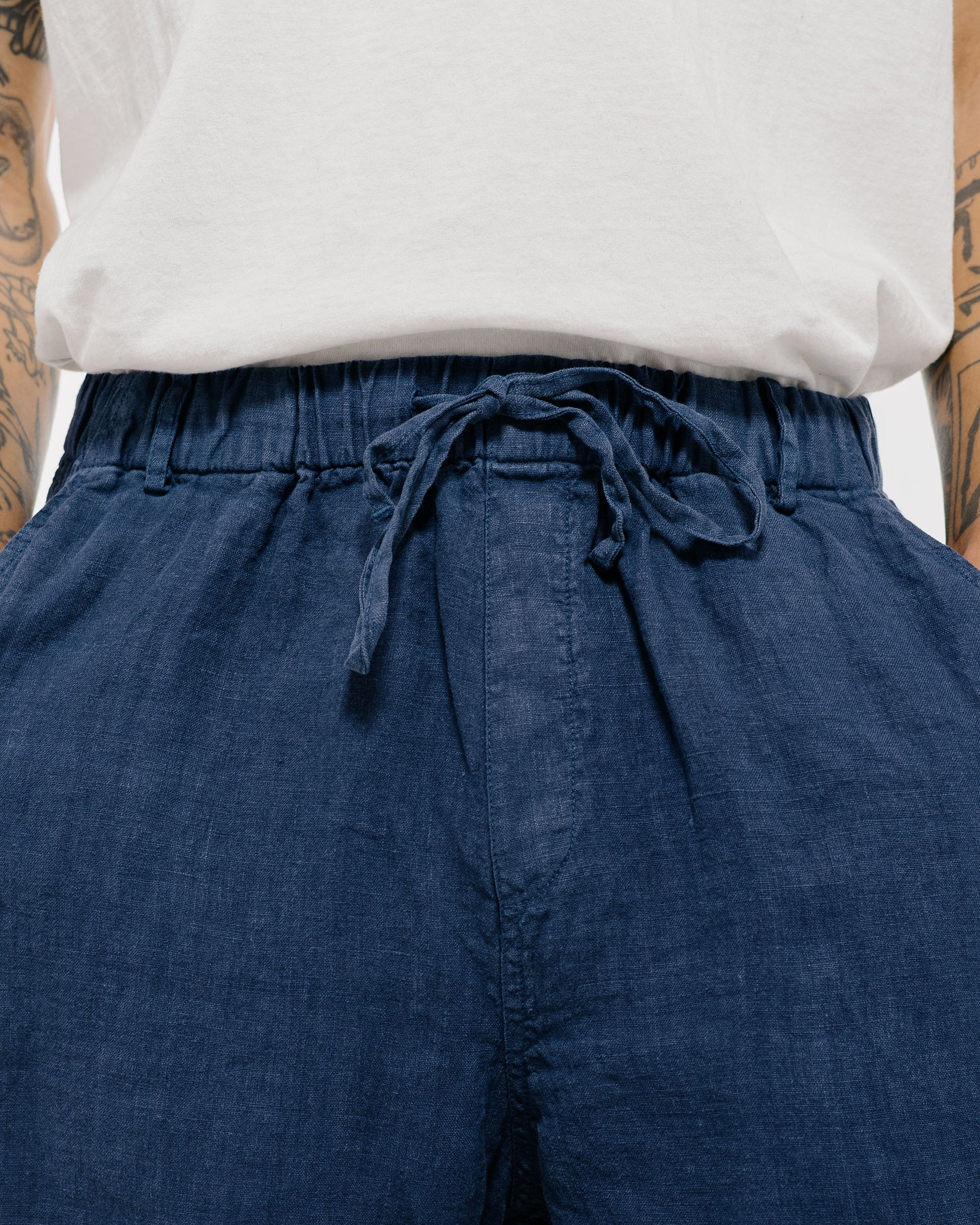 Bather Navy Linen Leisure Short