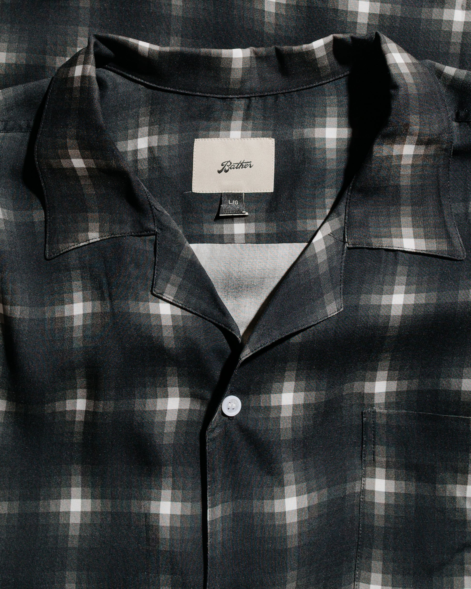 lost & found Bather Bather Onyx Digi Plaid Camp Shirt