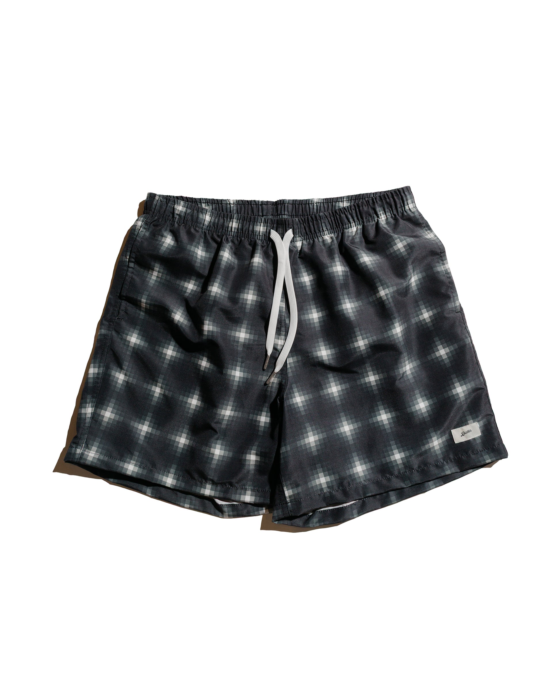 lost & found Bather Bather Onyx Digi Plaid Swim Trunk