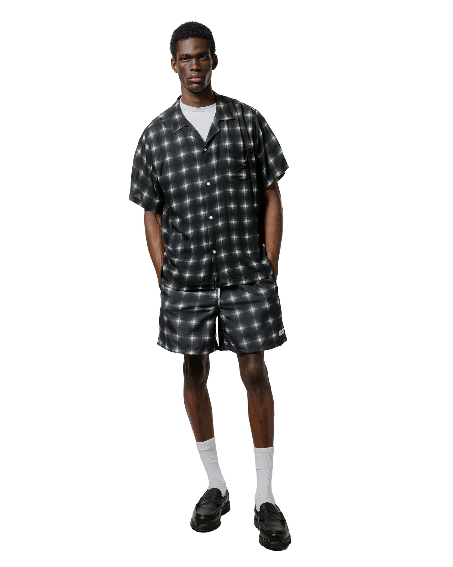 lost & found Bather Bather Onyx Digi Plaid Swim Trunk