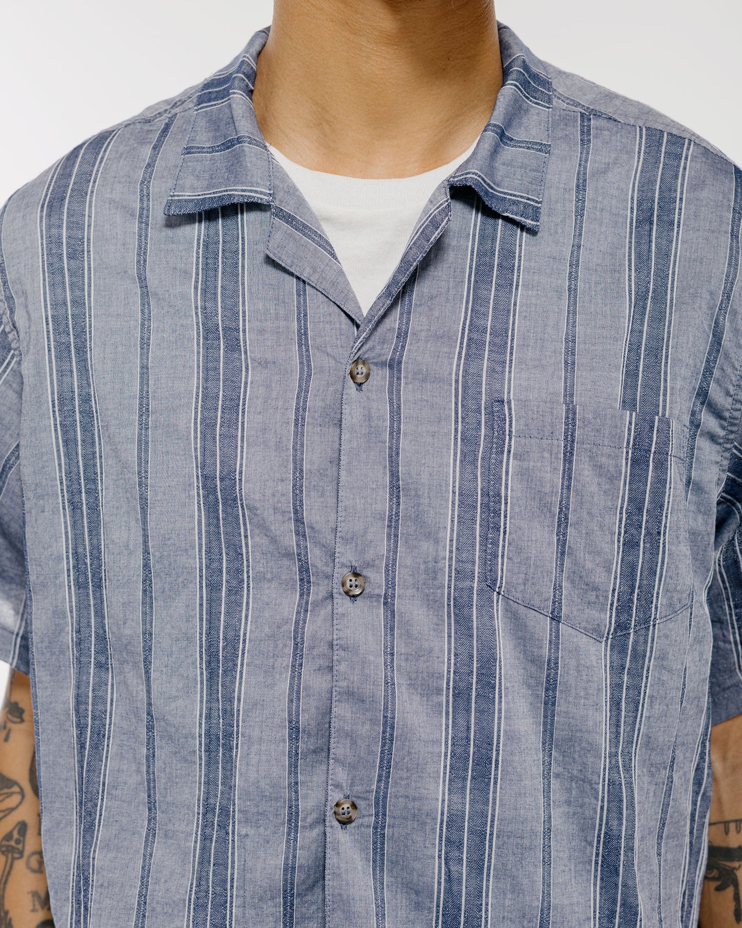 lost & found Bather Bather Rain Stripe Camp Shirt