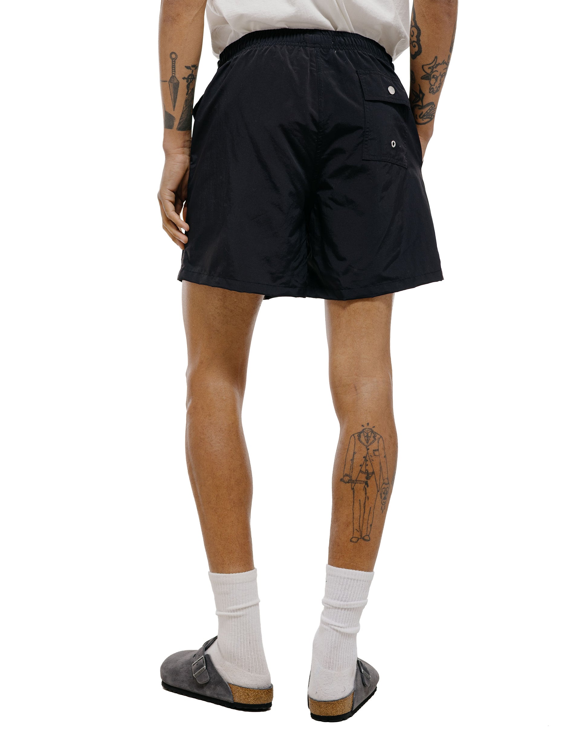 Bather Solid Black Swim Trunk