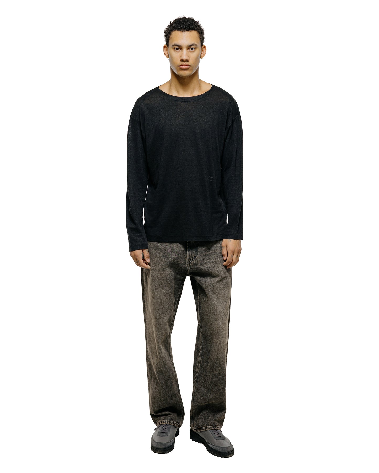 lost & found Batoner Batoner Normandy Linen Basque Shirt Black