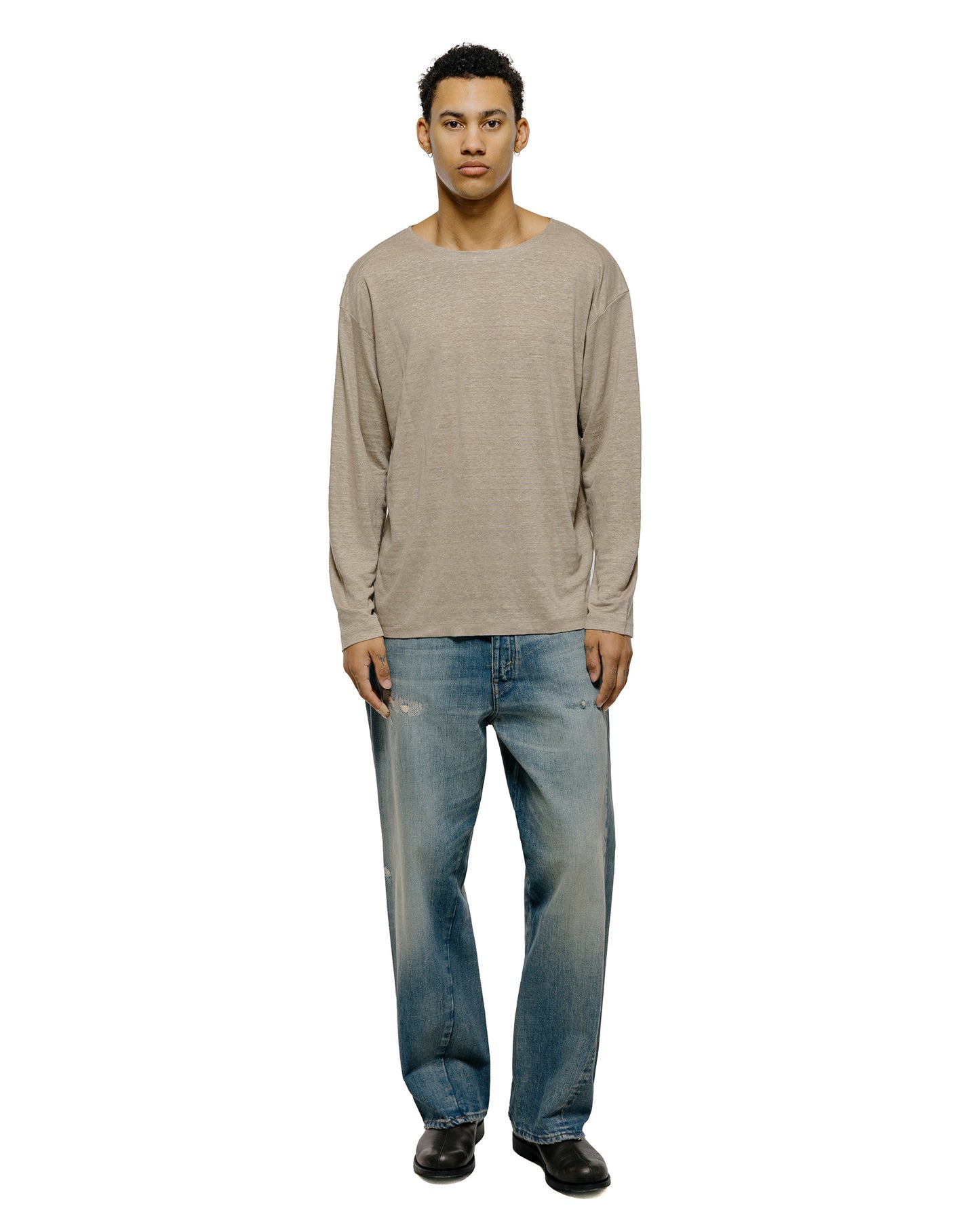 lost & found Batoner Batoner Normandy Linen Basque Shirt Taupe