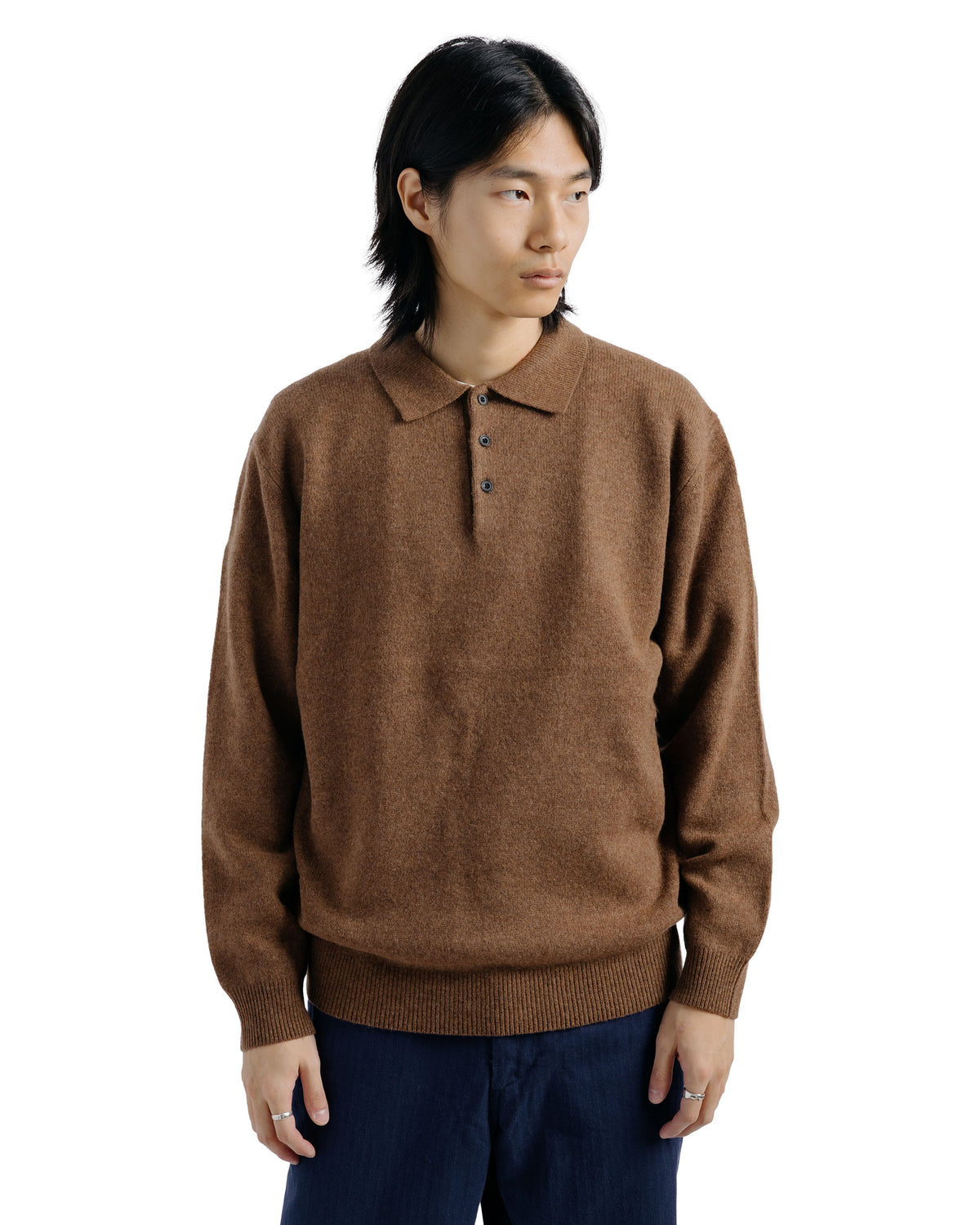 lost & found Beams Plus Beams Plus Knit Polo 9G Brown
