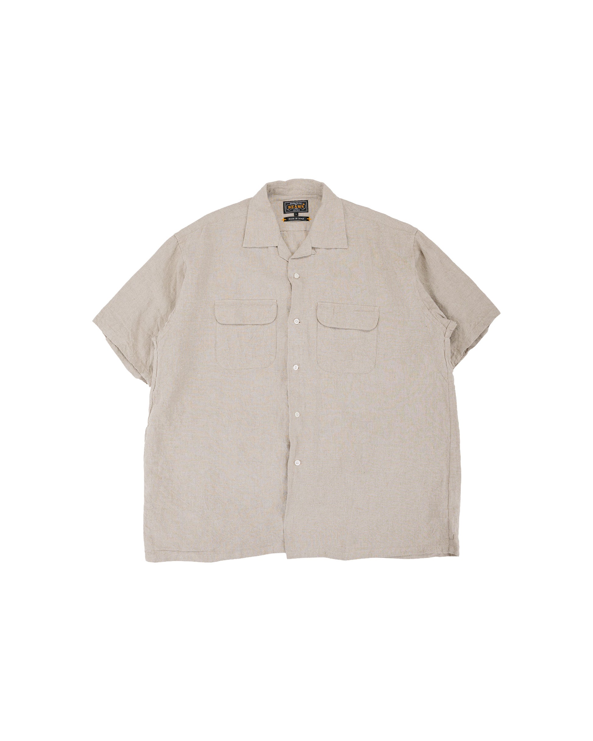lost & found Beams Plus Beams Plus Open Collar 1/40 Linen Natural