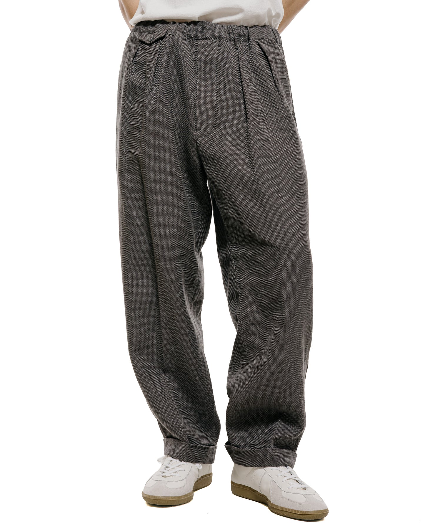 lost & found Beams Plus Beams Plus 2Pleats Relax Trousers Linen Cotton Grey