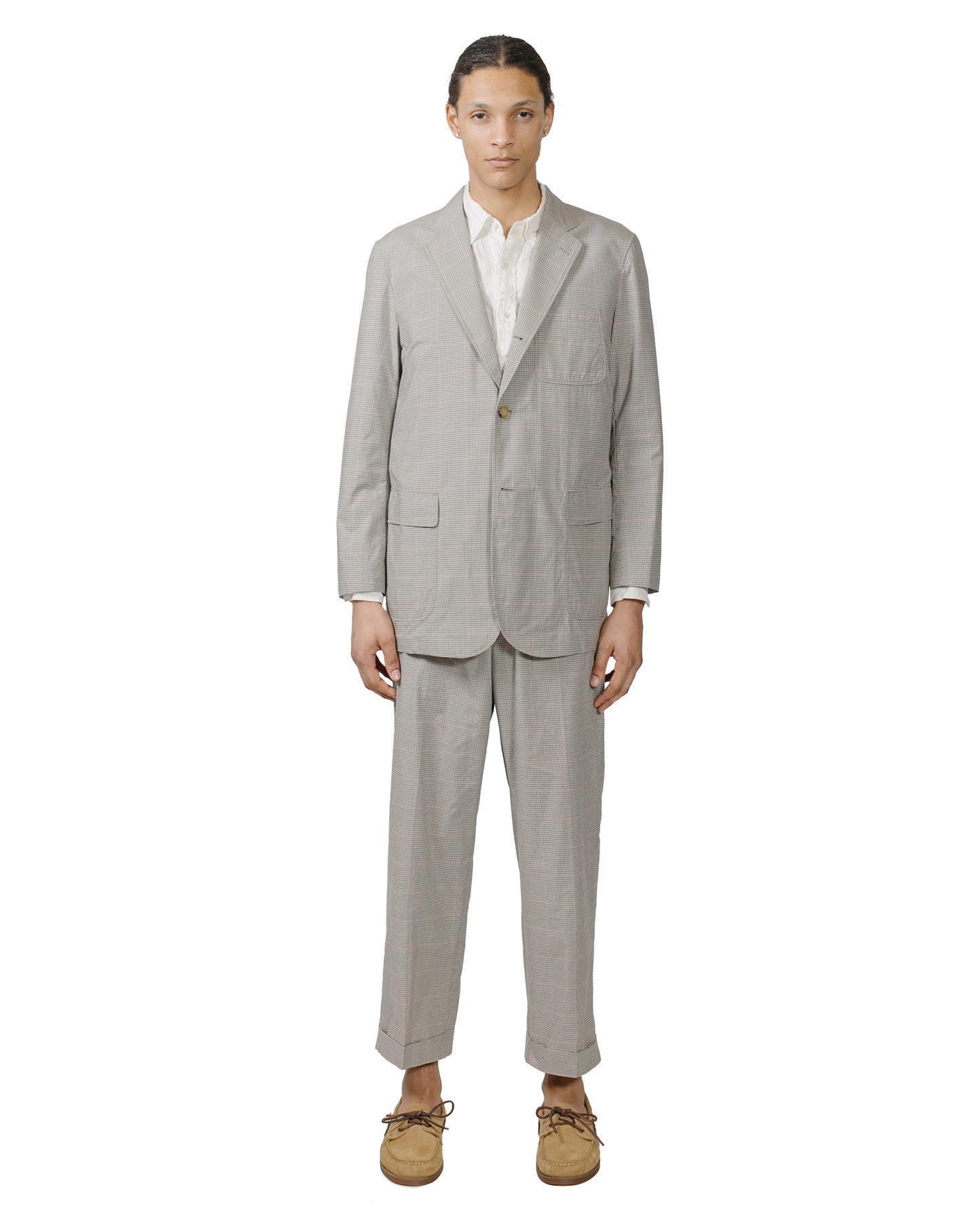 lost & found Beams Plus Beams Plus 3B Box-Fit Jacket TR Plaid Beige