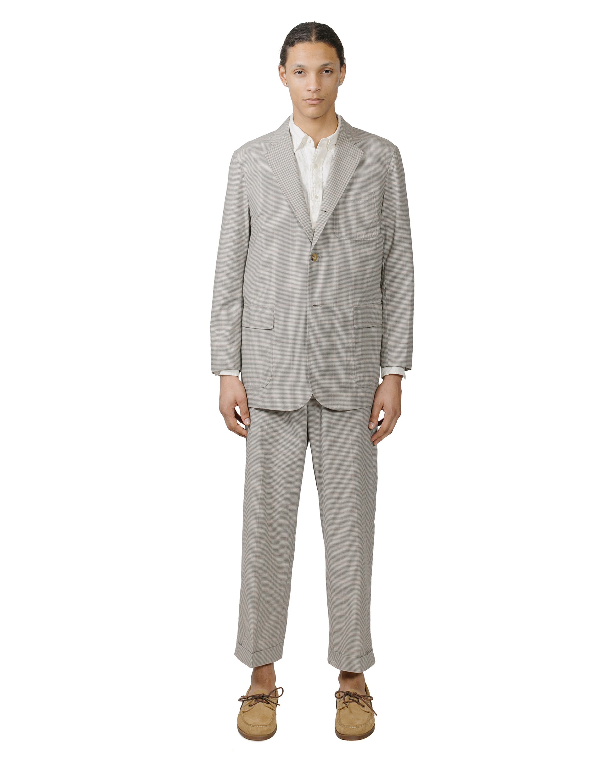 lost & found Beams Plus Beams Plus 3B Box-Fit Jacket TR Plaid Beige
