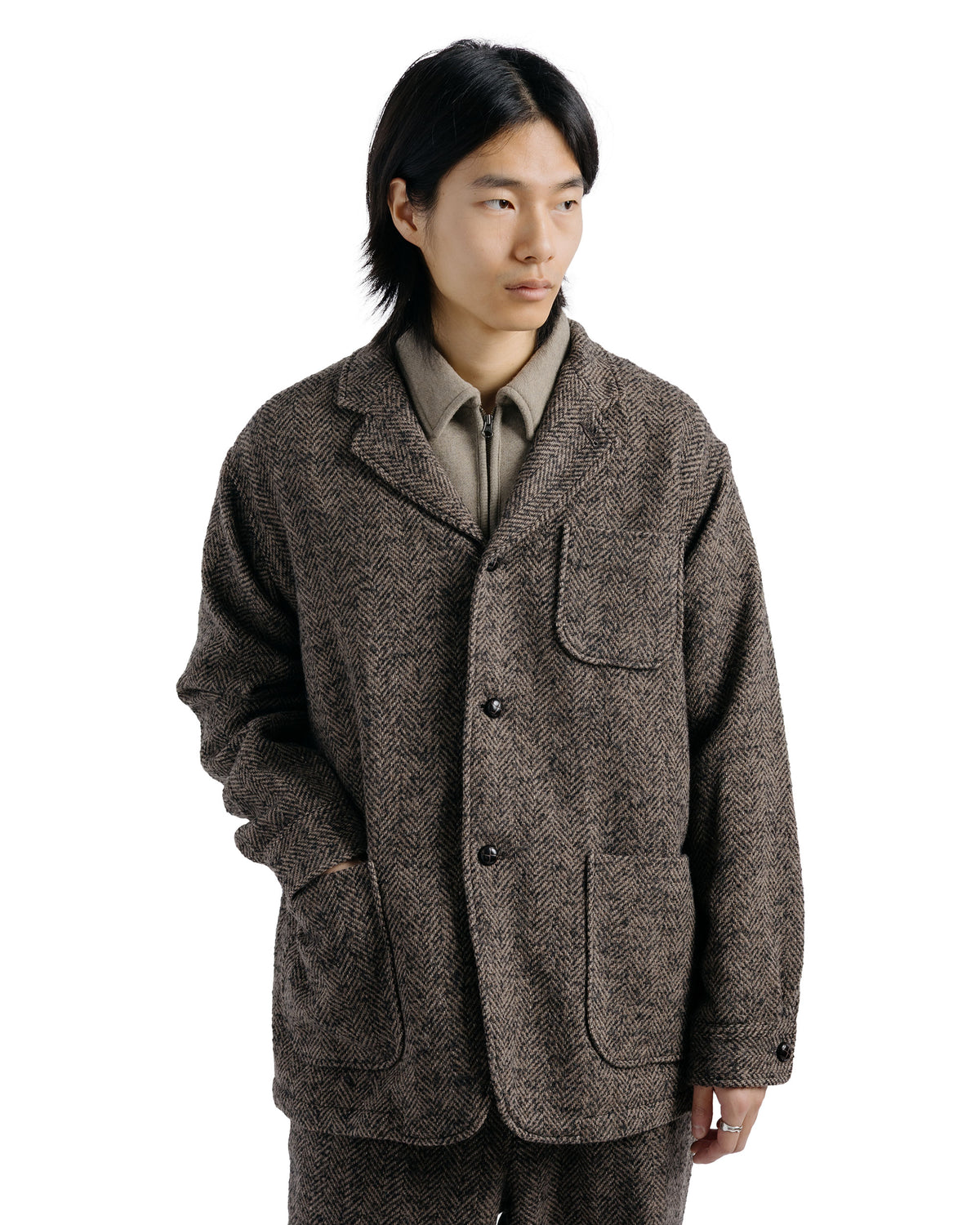 lost & found Beams Plus Beams Plus 4B Cuffs Jacket Herringbone Brown