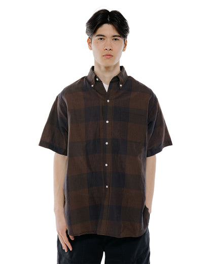 lost & found Beams Plus Beams Plus B.D. Classic Fit Cotton Linen Cord Check Black/Brown