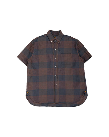 lost & found Beams Plus Beams Plus B.D. Classic Fit Cotton Linen Cord Check Navy/Pink