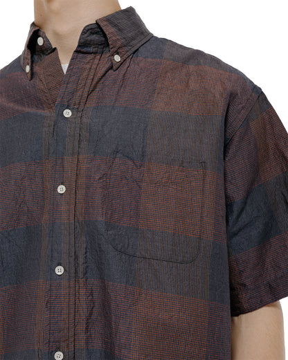 lost & found Beams Plus Beams Plus B.D. Classic Fit Cotton Linen Cord Check Navy/Pink