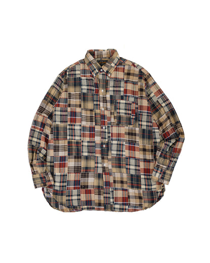 lost & found Beams Plus Beams Plus B.D. Classic Fit Patchwork Madras Brown