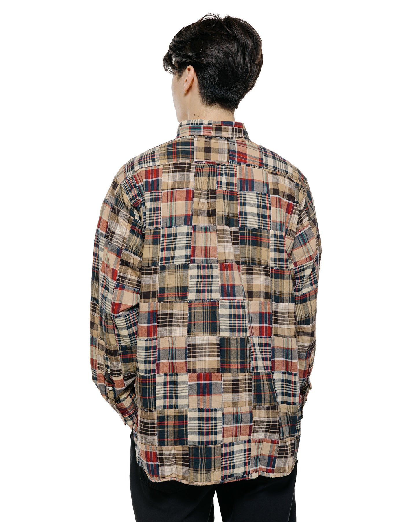 lost & found Beams Plus Beams Plus B.D. Classic Fit Patchwork Madras Brown