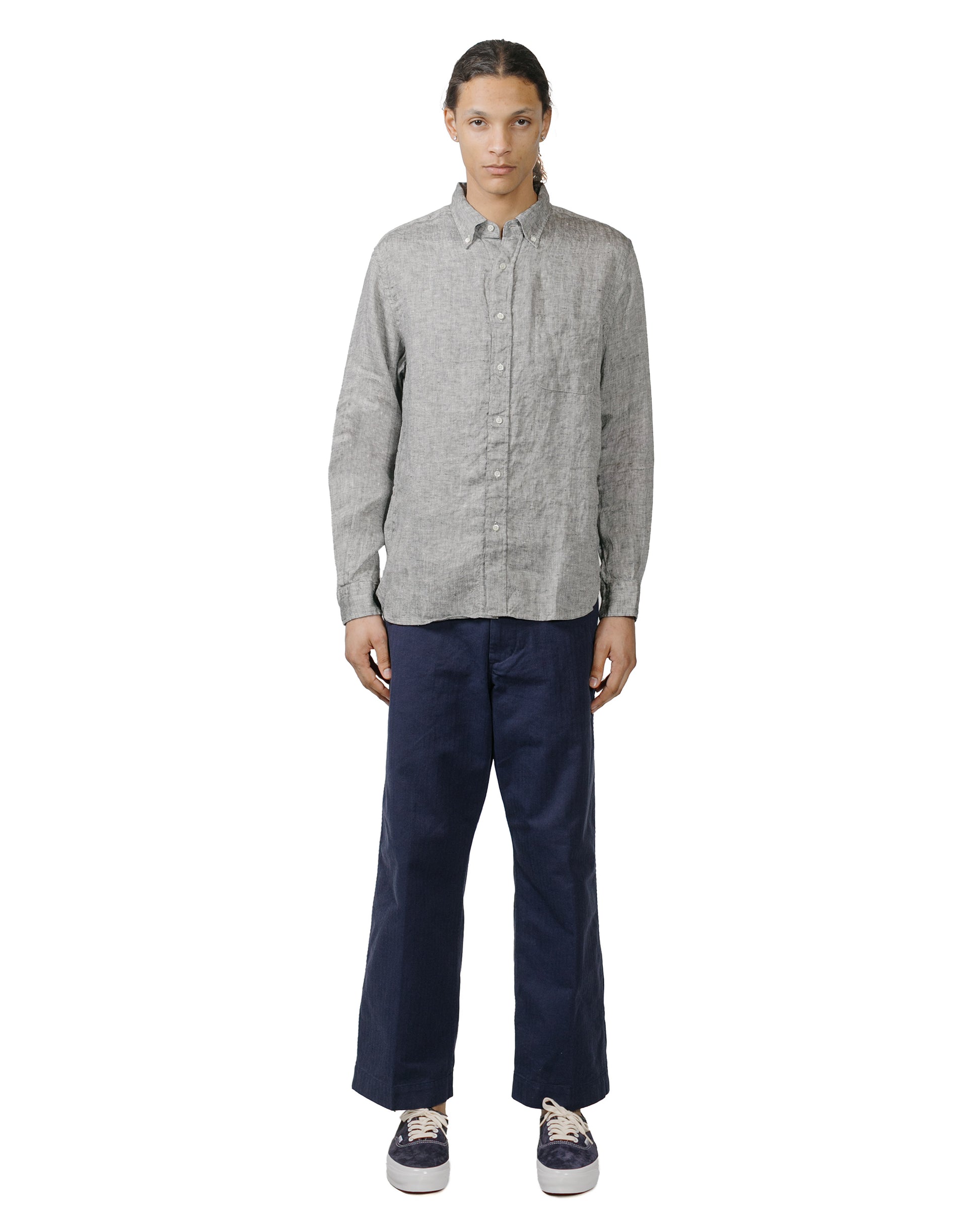 lost & found Beams Plus Beams Plus B.D. Linen Oxford Black