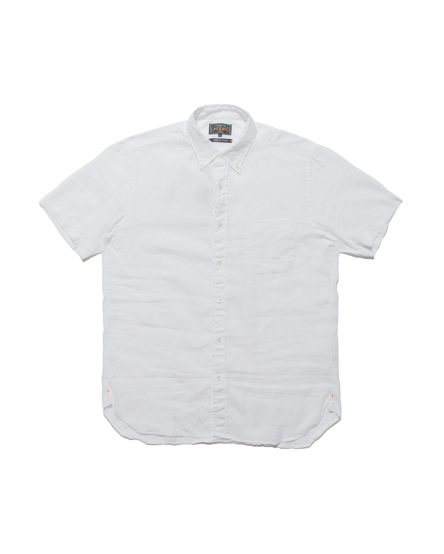 lost & found Beams Plus Beams Plus B.D. Short Sleeve COOLMAX® Linen White