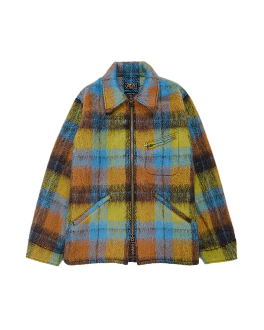 Beams Plus Brushed Mohair Plaid Sports Jacket BrownMulti